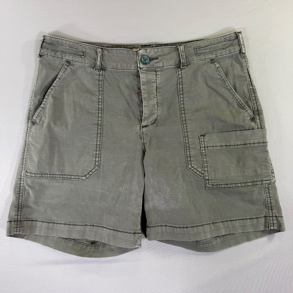 Anthropologie Hei Hei The Wanderer Utility Cargo Shorts Size 28 Green Button Fly